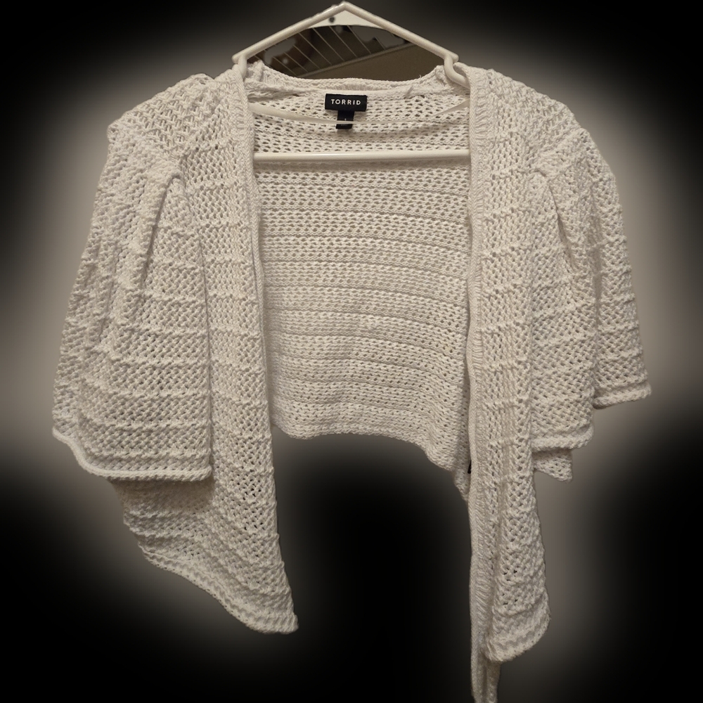 Torrid tie front crop cover up